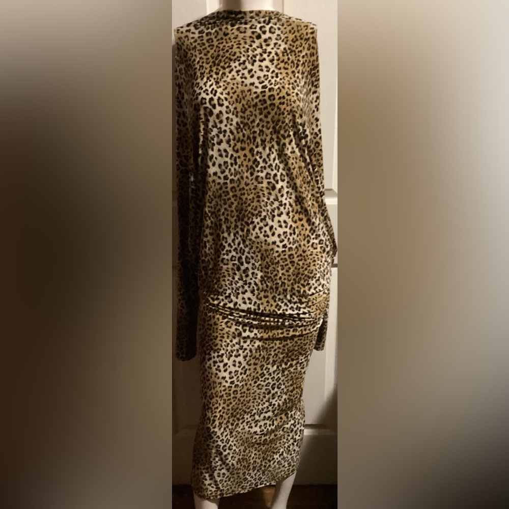 ANIMAL PRINT DRESS V BACK DOLMAN SlEVEES